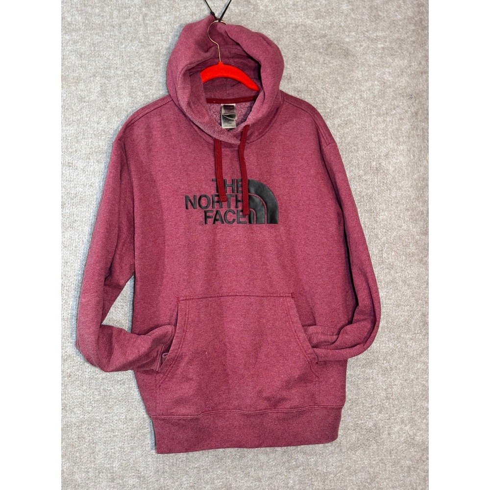 The North Face Hoodie Mens Large Red Heather Big Logo Pullover Gorpcore